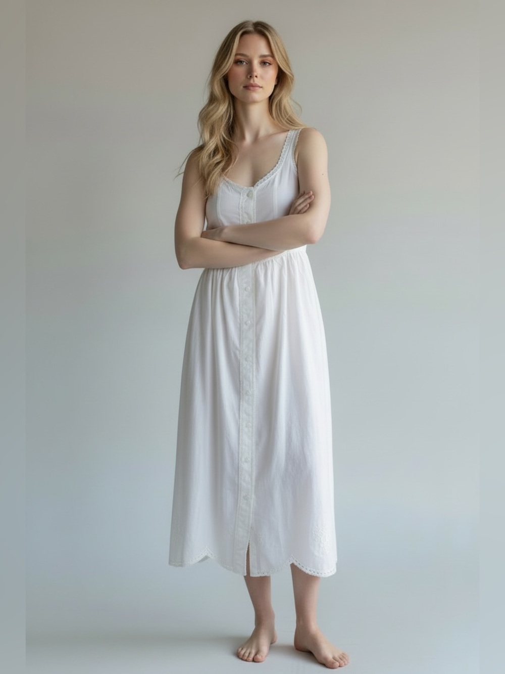 Universal Thread Cream Eyelet Lace Button-Down Midi Dress - Size XS NWOT!!